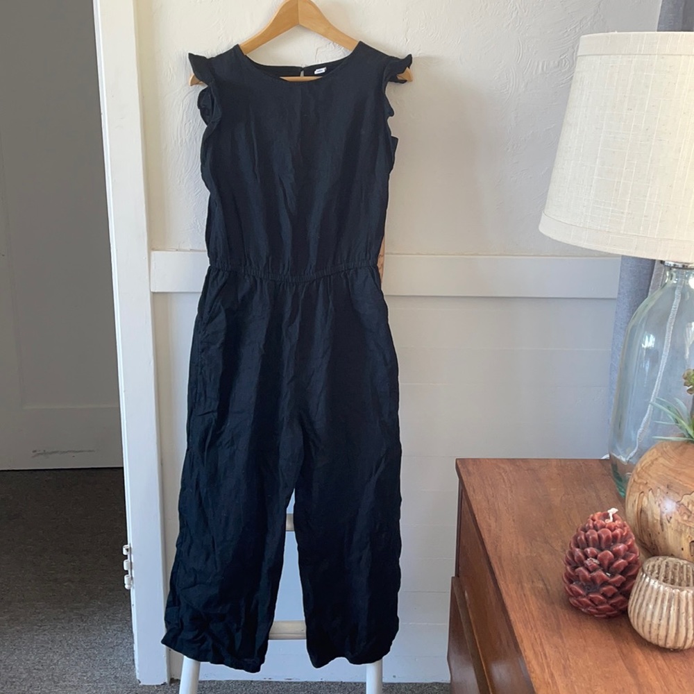 Black Jumper/Jumpsuit Short Sleeve Long Pants